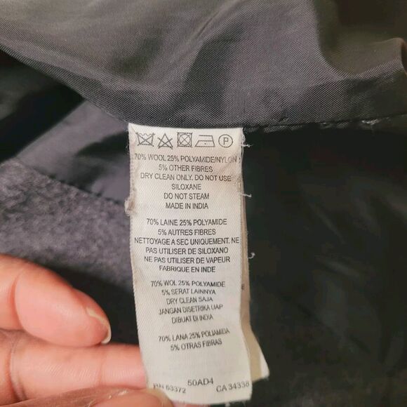 French Connection Pea Coat Womens S Gray Double Breasted Wool Blend Button Front - Picture 12 of 12